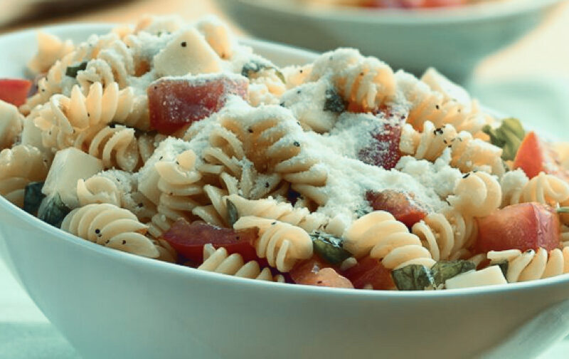Zucchini and Basil Rotini with Sauteed Tomatoes