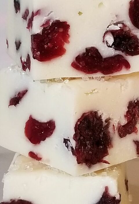 EASY WHITE CHOCOLATE CRANBERRY FUDGE